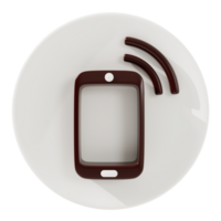 Telephone and wifi hotspot icon 3d Rendering. png