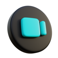 Video 3D Icon on black circle. png