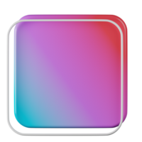 Square shape, red blue gradient 3d rendering. png