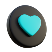 l'amour 3d icône sur noir cercle. png