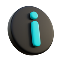 Information 3D Icon on black circle. png