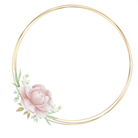 Magnolia Round Wedding Frame png