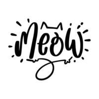 gato y amante de los gatos dibujado a mano vector letras tipografía con gato patas aislado en blanco antecedentes. ilustración con eslogan para vestir, imprimir, bandera, insignia, póster, pegatina