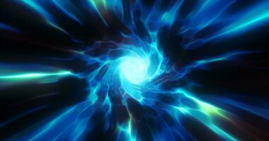 azul hipertúnel hilado velocidad espacio túnel hecho de retorcido arremolinándose energía magia brillante ligero líneas resumen antecedentes foto