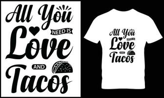 tacos camiseta diseño vector gráfico.