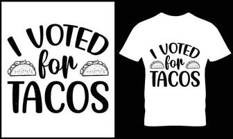 tacos camiseta diseño vector gráfico.