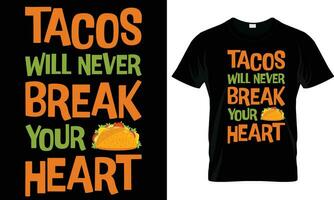 tacos camiseta diseño vector gráfico.