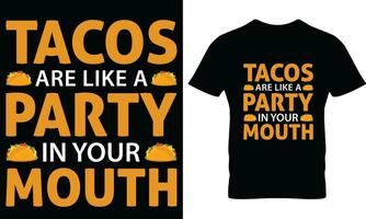 tacos camiseta diseño vector gráfico.