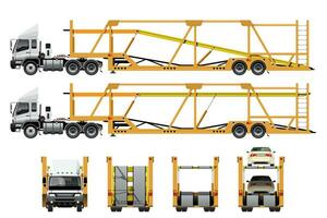 Car Transport Trailer Truck Template. vector