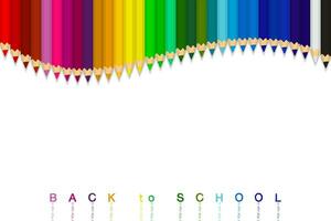 Color Pencil on White Background, Back To School Concept. vector