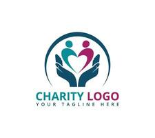 Charity logo design on white background, Vector illustration.