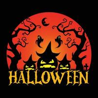 Halloween with Pumpkin Tshirt Design - Halloween Vector Design