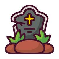 Tombstone filled line icon vector