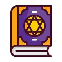 Spell book filled line icon vector