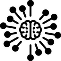 sólido icono para neural vector