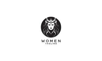 Women strong queen logo vector design