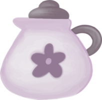 thé pot aquarelle png