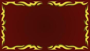 A gradient red abstract background illustration with a yellow frame. Perfect for invitation card, book cover, poster, banner, website design. vector