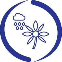 Flower with rain Vector Icon