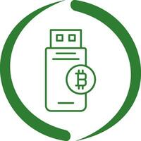 icono de vector de dispositivo usb bitcoin