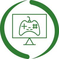 icono de vector de juegos en línea único