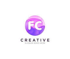 FC initial logo With Colorful Circle template vector. vector