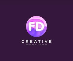FD initial logo With Colorful Circle template vector. vector