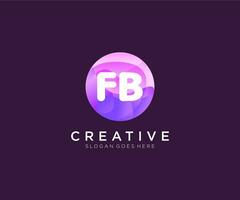 FB initial logo With Colorful Circle template vector. vector