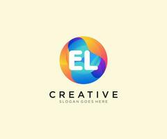 EL initial logo With Colorful Circle template vector. vector