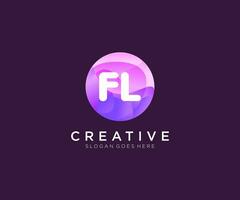 FL initial logo With Colorful Circle template vector. vector