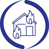 Unique Fire Consuming House Vector Icon