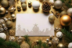 Christmas card with space to write, Christmas decor, digital illustration. Generative AI photo
