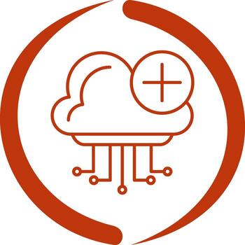 icono de vector de computación en la nube