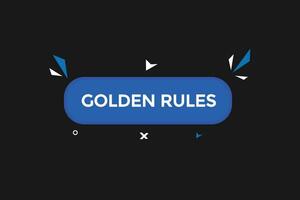 new golden rules modern, website, click button, level, sign, speech, bubble  banner, vector