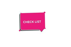 new check list modern, website, click button, level, sign, speech, bubble  banner, vector