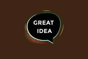 new great idea modern, website, click button, level, sign, speech, bubble  banner, vector