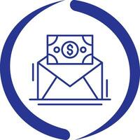 icono de vector de moneda de correo