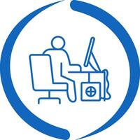 Computer Worker Vector Icon
