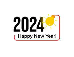 Light up 2024 Happy New Year celebration its good idea for your web banners, posters, calendars, and greeting cards. Vector illustration