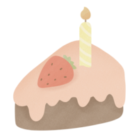 Strawberry cake with candle png