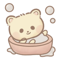 giallo orso disegnato a mano scarabocchio kawaii arte quotidiano attività illustrazione png