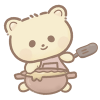 amarelo Urso desenhado à mão rabisco kawaii arte diariamente Atividades ilustração png