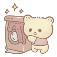 Jaune ours dessiné à la main griffonnage kawaii art du quotidien Activités illustration png