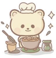 caseiro Urso kawaii arte mão desenhado ilustração png