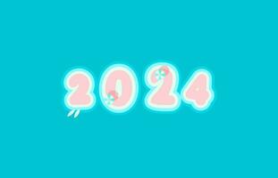Paradise islands top view, 2024 new year numbers, cover for greeting postcard or 2024 year calendar. Vector illustration.