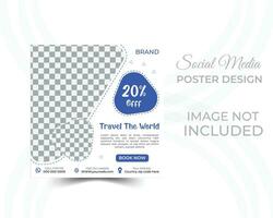 Editable template post for social media ad. web banner ads for travel promotion. vector