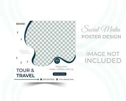 Editable template post for social media ad. web banner ads for travel promotion. vector