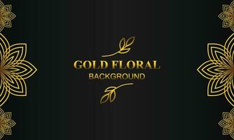 beautiful elegant gold floral background with floral and leaf ornament vector