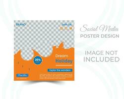 Editable template post for social media ad. web banner ads for travel promotion. vector