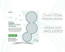 Editable template post for social media ad. web banner ads for travel promotion. vector